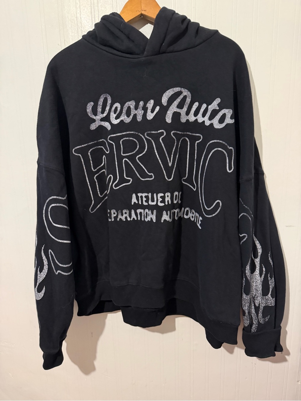 Men's Black Graphic Hoodie Sweatshirt - ERVIC Print XL